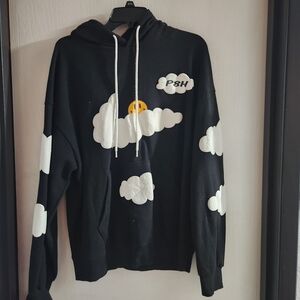 Black Hoodie with Cloud Design
